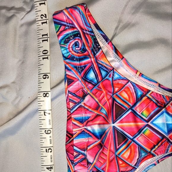 Brand New Cheeky Psychedelic Rave Petite Medium Bathing Suit Bottom - Picture 2 of 3